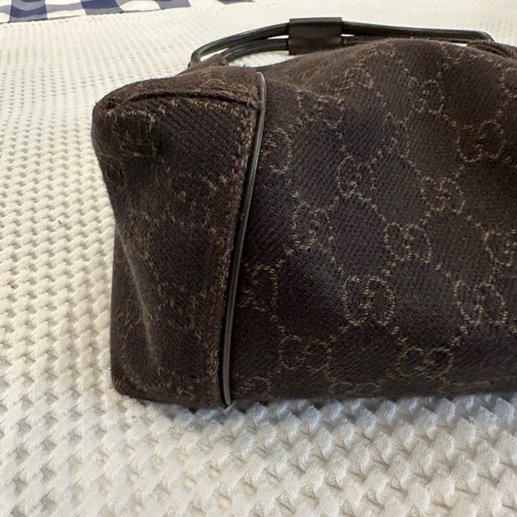 GUCCI vintage chocolate brown canvas logo bag - Picture 10 of 10